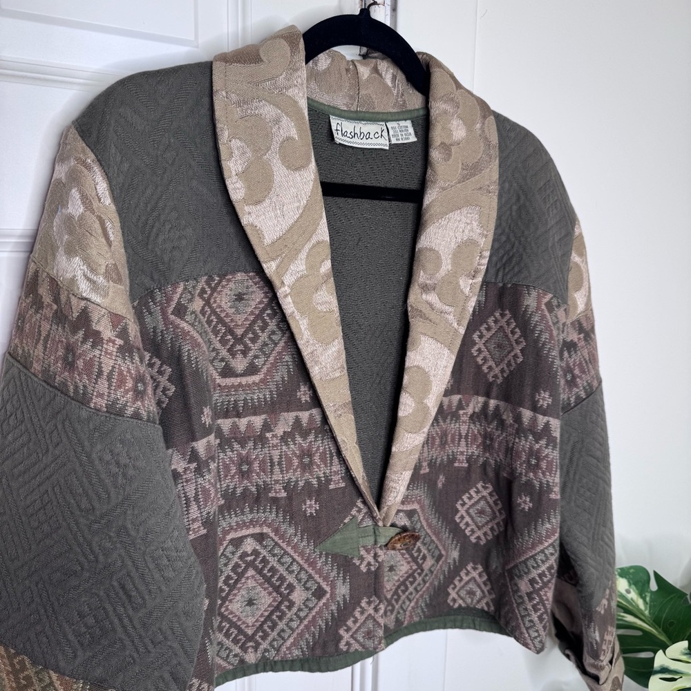 Vintage Tapestry Patchwork Jacket Small - image 2